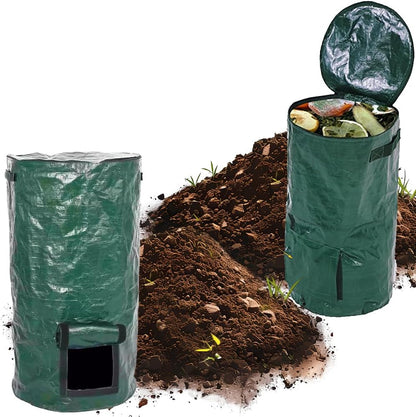 2 Pcs Collapsible Garden Compost Bin, Yard Waste Container Bags, Countertop Compost Tumbler Bin