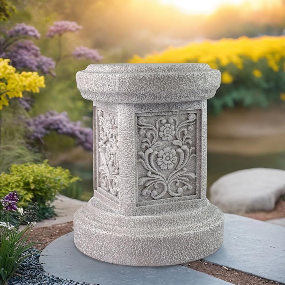 Classic Statuary Stand Outdoor Pedestal Sculpture Decor Plinth Base Riser, Garden or Home Resin