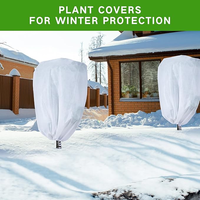 Plant Covers Freeze Protection 78" x 89" 2.2 oz, Large Size Bag Frost Cloth Plants Jacket