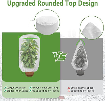2 Pack Rounded Top Plant Covers Freeze Protection for Winter, Plant Covers for Winter, 40" X 47"