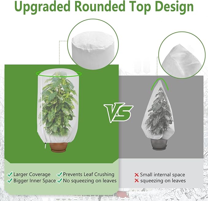 ANGAR Rounded Top Plant Covers Freeze Protection for Winter, Plant Covers for Winter, 75" X 90"