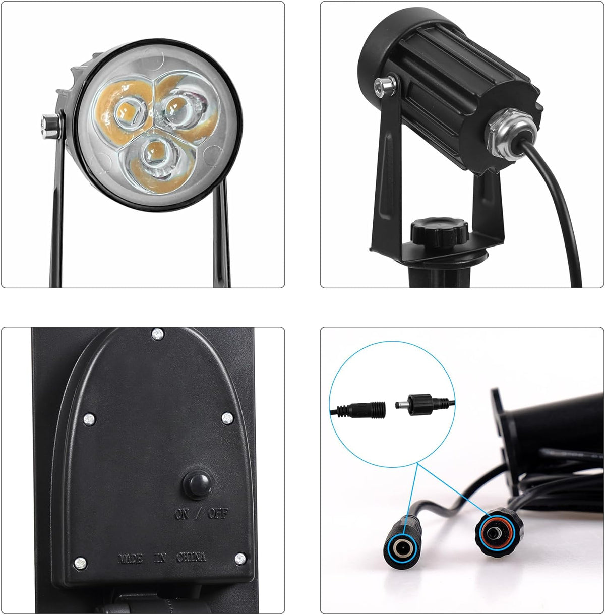 Solar Spot Lights Outdoor, 2-in-1 Solar Landscape Spotlights IP65 Waterproof 9.8ft Cable,Auto
