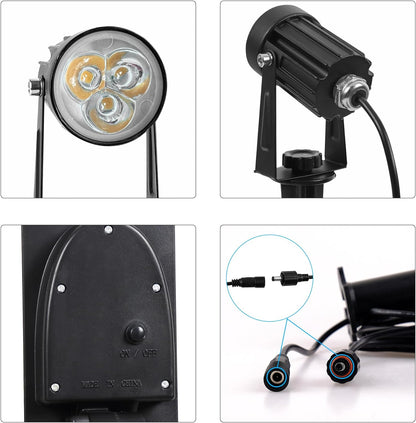 Solar Spot Lights Outdoor, 2-in-1 Solar Landscape Spotlights IP65 Waterproof 9.8ft Cable,Auto