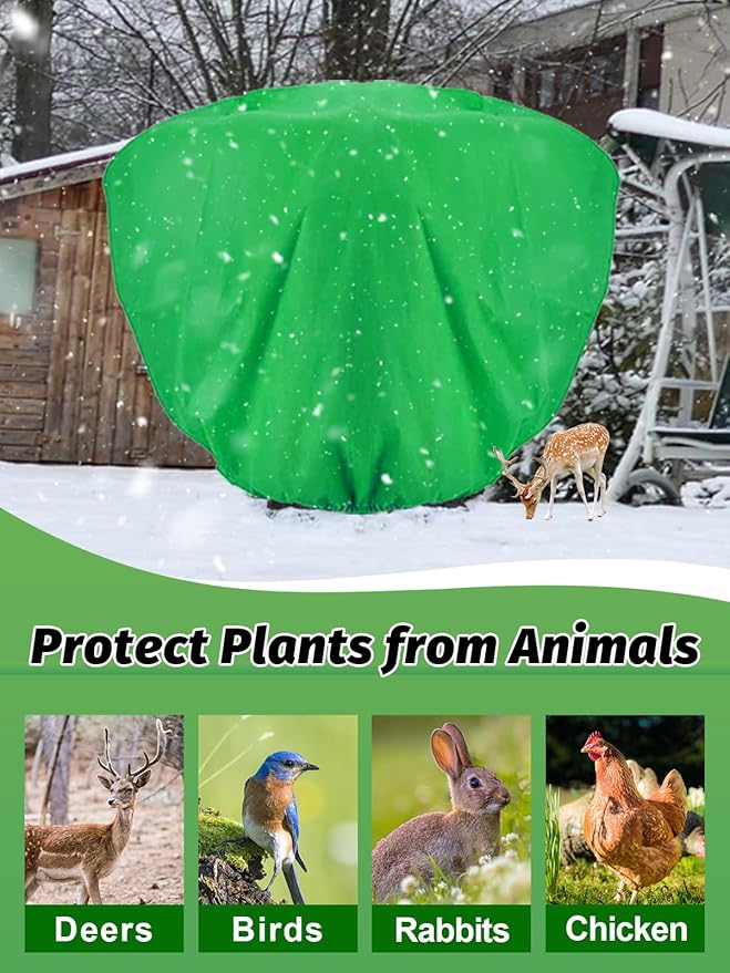 ANPHSIN 2 pcs 9.8ft x 9.8ft Extra Large Plant Covers Freeze Protection- Winter Shrub Plant