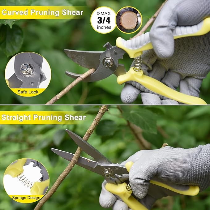 Garden Tool Set, Carsolt 10 Piece Stainless Steel Heavy Duty Gardening Tool Set for Digging