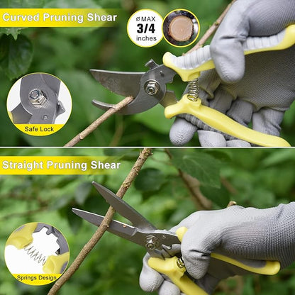 Garden Tool Set, Carsolt 10 Piece Stainless Steel Heavy Duty Gardening Tool Set for Digging