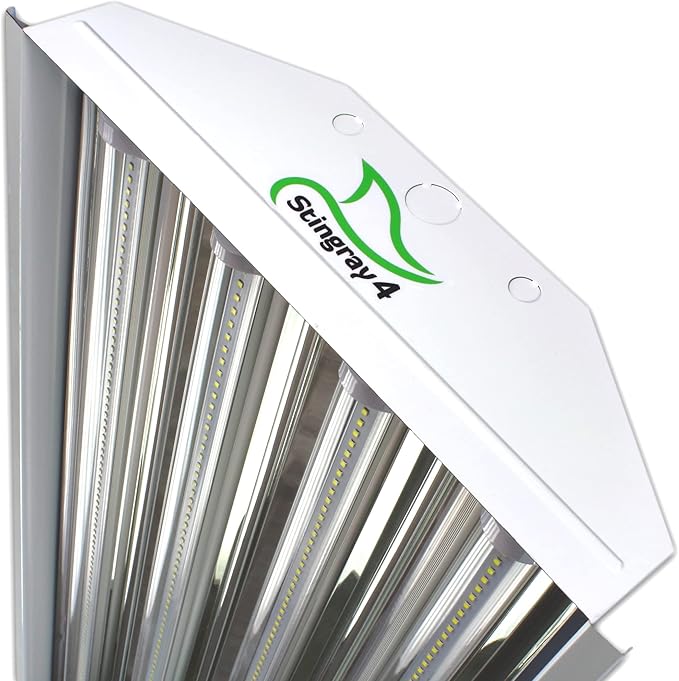 PrimeLights 4 Lamp Bulb High Bay T8 LED HighBay Utility Shop Garage Warehouse Light Fixture 11,000