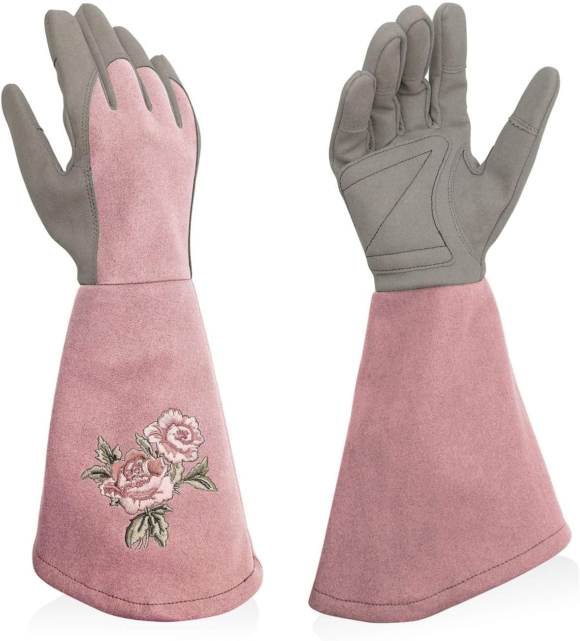 Rose Pruning Gloves Thorn Resistant, Embroidery Gardening Gloves with Extra Long Forearm Protection