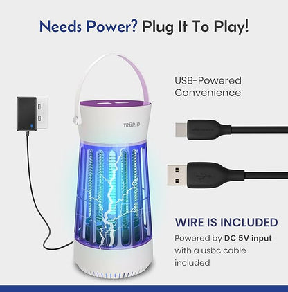 Fly Trap Indoor Bug Zapper, UV LED Mosquito Repellent Outdoor Patio, Portable Electric Zapper with