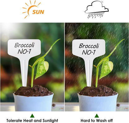 Plant Labels 120pcs with Garden Plant Markers Pen of Outdoor Waterproof,T-Type Plant Tags and