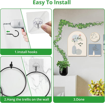24 Pcs Chain Trellis for Climbing Plants, 120 Inch Long Metal Plant Trellis Indoor Outdoor, Garden