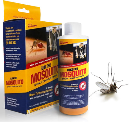 Natural Mosquito Control Spray Concentrate, Repels Mosquitoes, Ticks, Fleas, Flies, Gnats, and