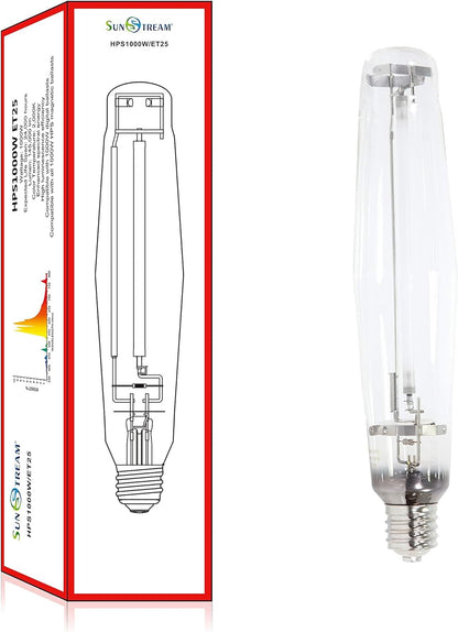 SunStream 1000W SE HPS Grow Light Bulb Full Spectrum Double Ended High Pressure Sodium Bulb for