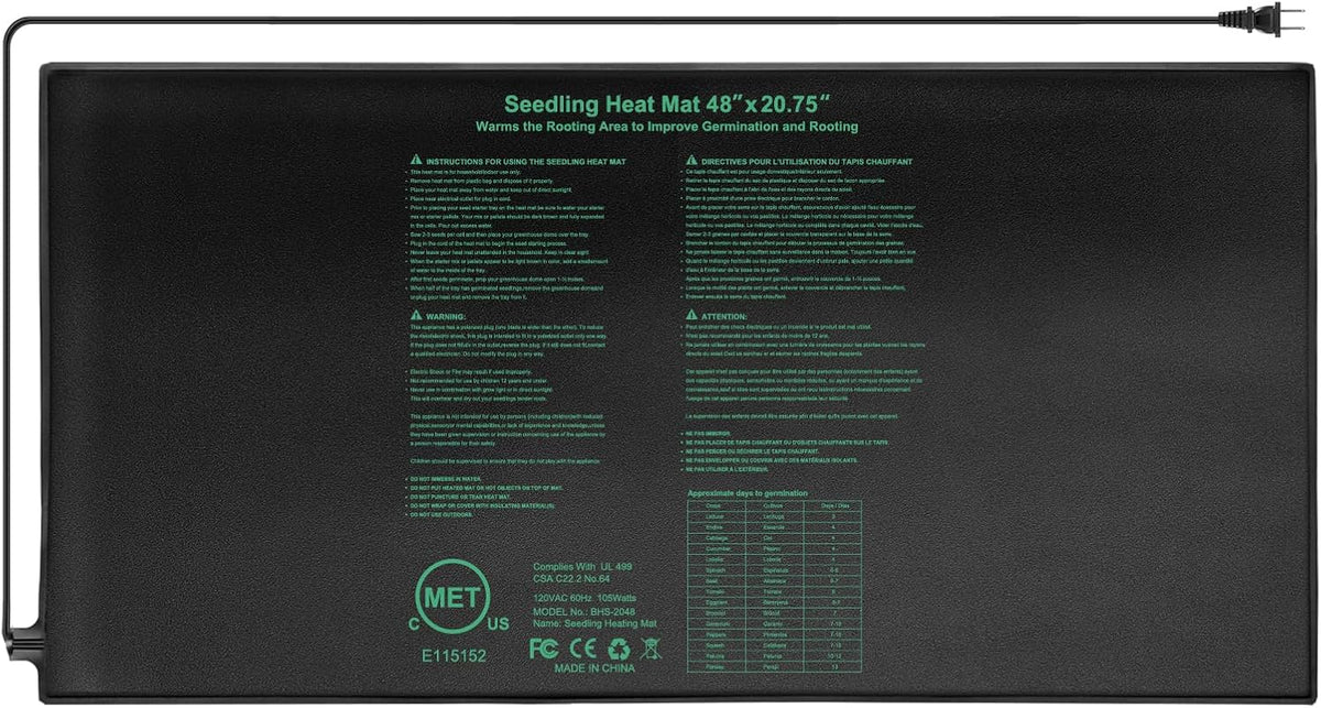 Seedling Heat Mat 48"x20.75", UL & MET-Certified Waterproof Plant Heating Pad for Germination
