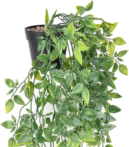 BLEUM CADE Fake Hanging Plants, 2pcs Artificial Hanging Potted Plant, Faux Mandala Vines Hanging