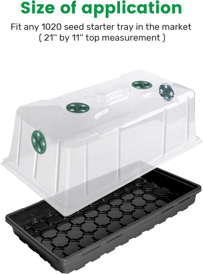 MIXC 10 Pack Humidity Dome 7" Tall Extra Strength, 1020 Growing Trays Cover, Propagation Seed