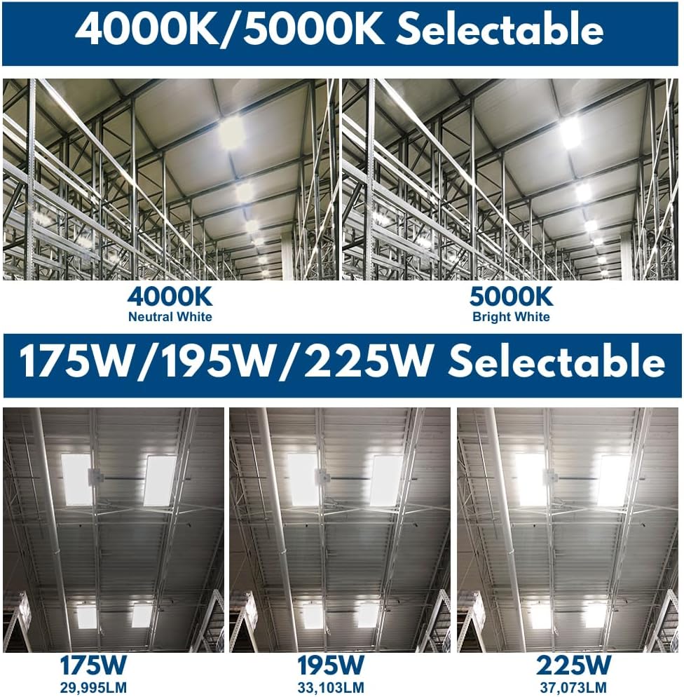 Konlite ALTA LED High Bay Light - 4FT - 225W/195W/175W - 37,600 Lumens - 5000K/4000K Selectable