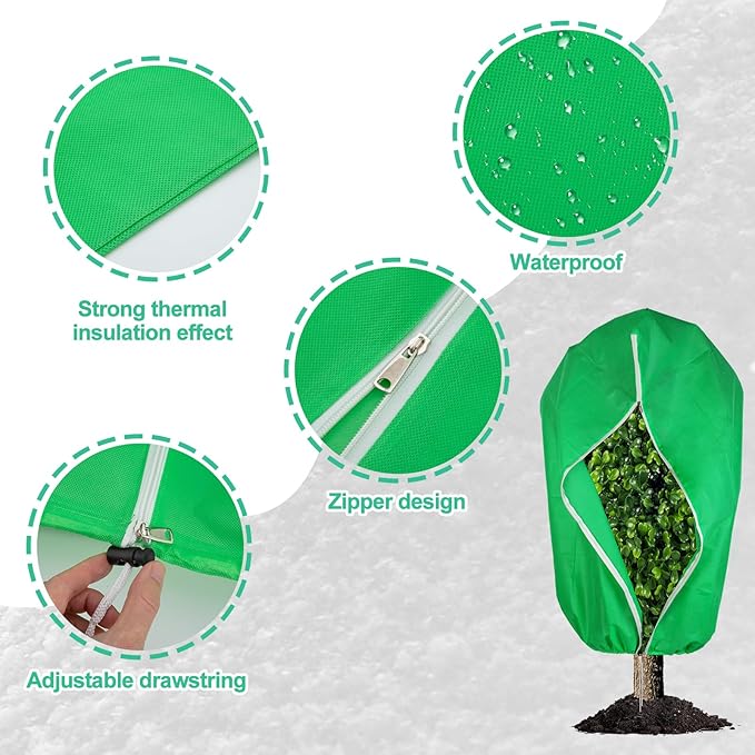 4 Pack Plant Covers Freeze Protection 31.5" x 47" - 2.2oz Trees Covers Frost Blanket Plant Frost