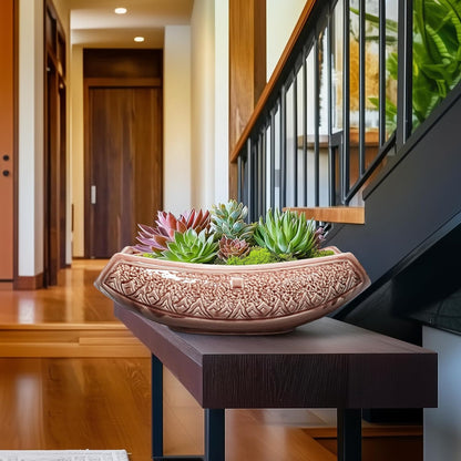 Large Bonsai Pots - 18 Inch Ceramic Succulent Pots with Drainage Hole, Bonsai Planter for Indoor