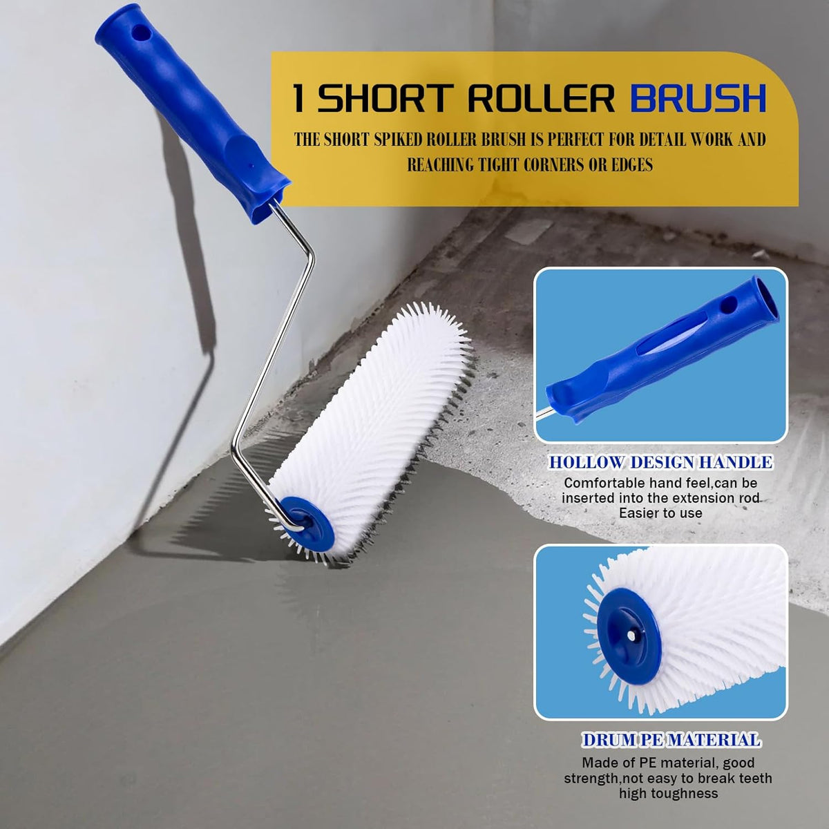 Self Leveling Concrete Tools, Spiked Roller for Self Leveling Epoxy Floor Tool Kit - Cement