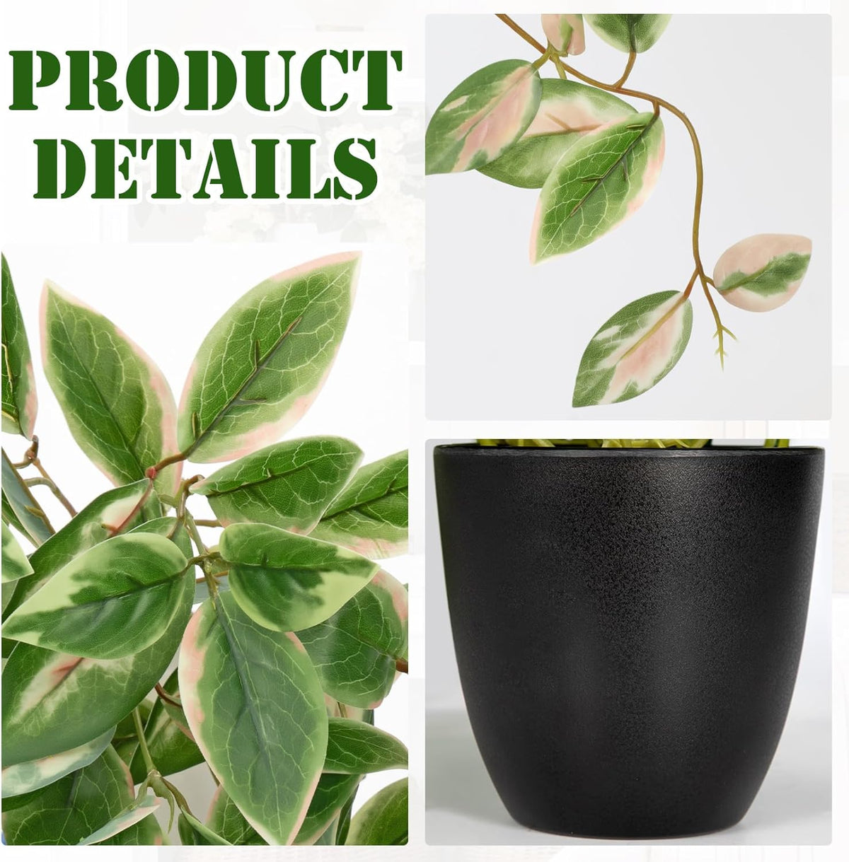 DILATATA Fake Plants Artificial Potted Plants 20 Inch Faux Peperomia Ivy Vine Plant Hanging Plant