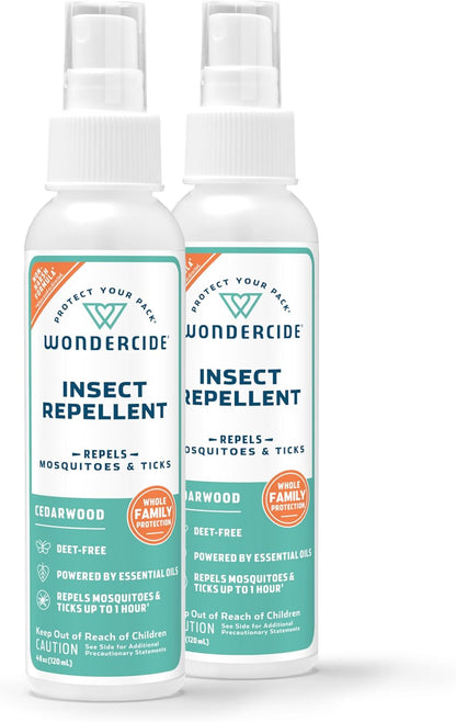 Wondercide - Mosquito, Tick, and Insect Repellent with Natural Essential Oils - DEET-Free Bug Spray