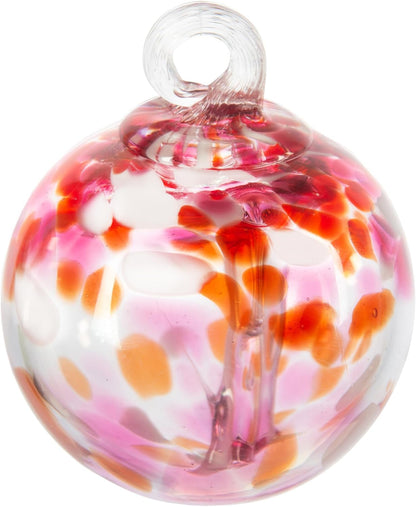 Dale Tiffany Hand Blown Glass, 4" Diameter Blush, Tree of Life Collection, Witch Globe Hanging
