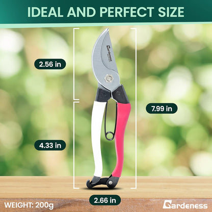 Gardeness Japanese Pruning Shears, Professional Bypass Heavy Duty Garden Pruner Secateurs