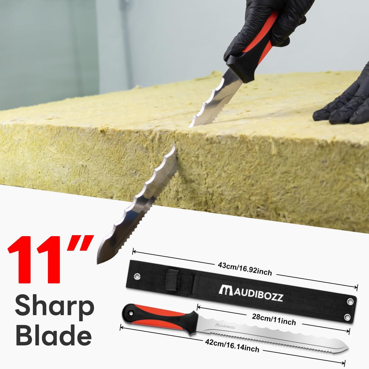 Insulation Knife - Sod Cutter Knife: stainless steel 11.14-Inch sharp blade, double side utility