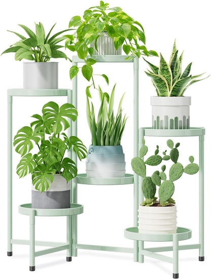 iDavosic.ly 6 Tier Large Plant Stand Indoor, 10 Inch Wide Tall Corner Metal Plant Stands Outdoor