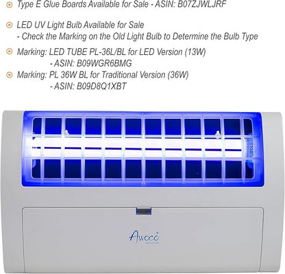 Awoco LED 13W 100V-240V Wall Mount Sticky Fly Trap Lamp XL 78” Extra Long Power Cord for Capturing