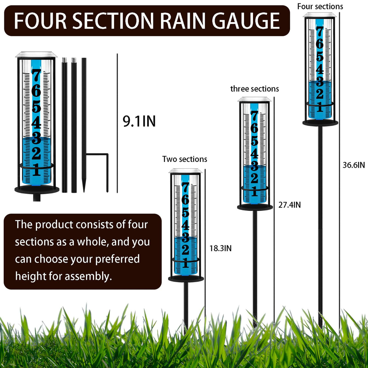Rain Gauge outdoor, Upgraded Accurate Rain Gauges Outdoors best rated, Thickened Transparent
