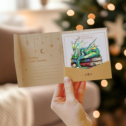 Dragon Books Bookish Acrylic Suncatcher Stained Glass Effect Window Car Hanging Christmas Ornament