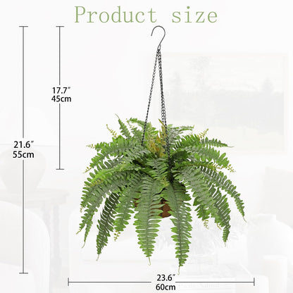 Fake Hanging Plants Large Boston Fern Artificial Plants Outdoor Realistic Fake Ferns with Palm