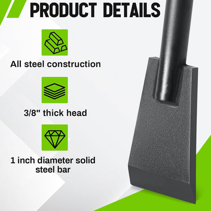 Tamping and Digging Bar Steel Bars Post Hole Digger Tamping Bar, 12 Pound, 48 inch