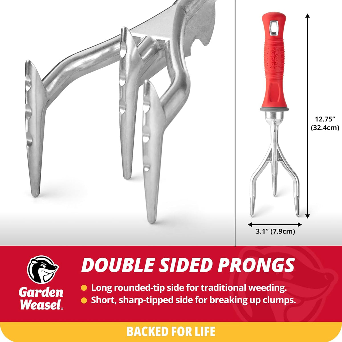 Garden Weasel Double-Sided Garden Cultivator/Tiller | Cultivate, Till, Break Up Soil | Planting and