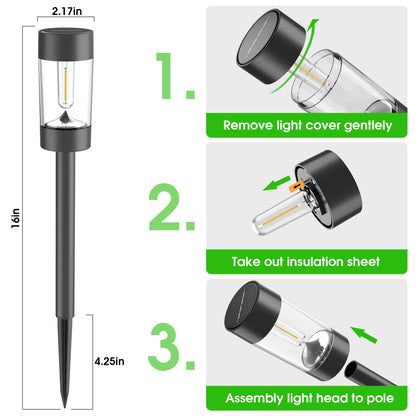 Eyrosa Solar Lights Outdoor, 12 Pack Waterproof Solar Landscape Lighting for Pathway Garden Yard