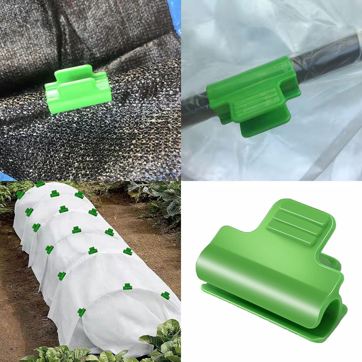 40pcs Garden Hoops for Netting, Greenhouse Clamps, Film Row Cover Netting Tunnel Hoop Clip Frame