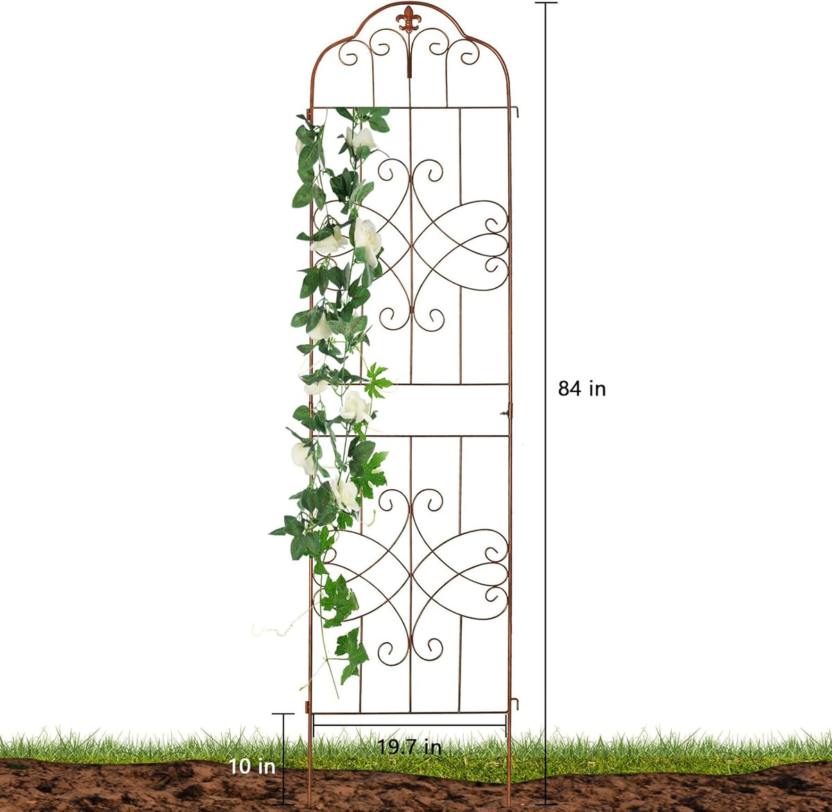 hogardeck 4 Packs 84 * 19 inch Metal Garden Trellis for Climbing Plants Outdoor,Heavy Duty,Coating