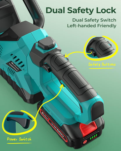 20'' Hedge Trimmer Cordless with Battery, Electric Handheld Bush Clipper with 2 Pack Rechargeable