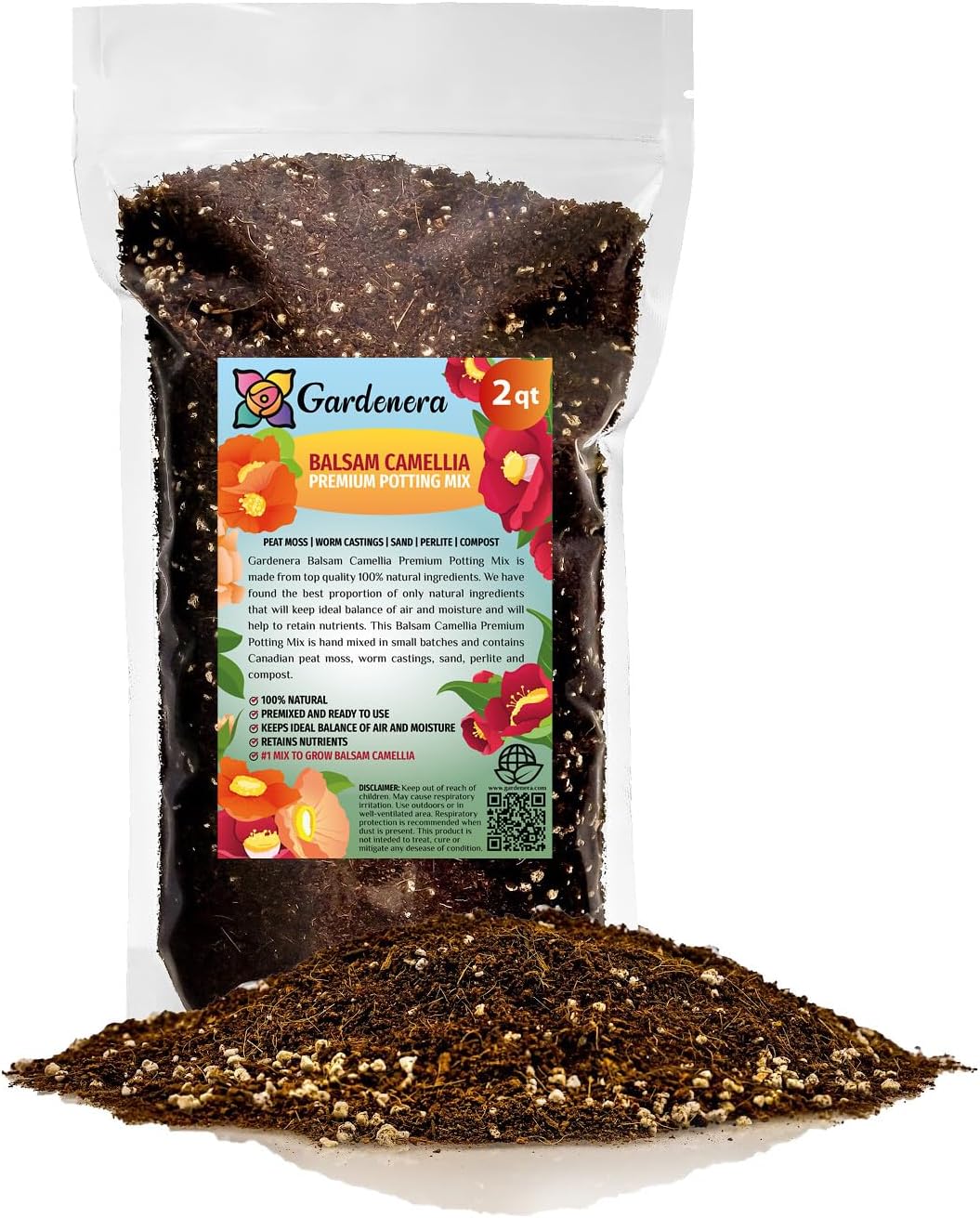 Gardenera Premium Balsam Camellia Potting Soil Mix - Perfect Balance of Nutrients, Drainage, and