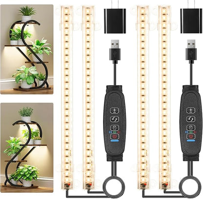 8.6'' Mini Two Strip Growing Lamp for Indoor Plants, 3000K Full Spectrum LED Grow Light Strips with