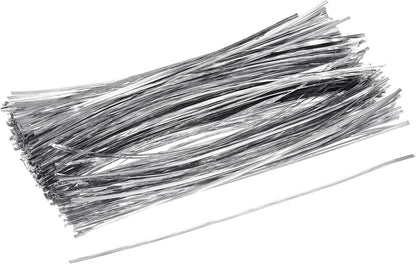 MECCANIXITY Foil Twist Ties 12" 30cm Metallic Plastic Closure Tie for Tying Bread, Candy, Cookies