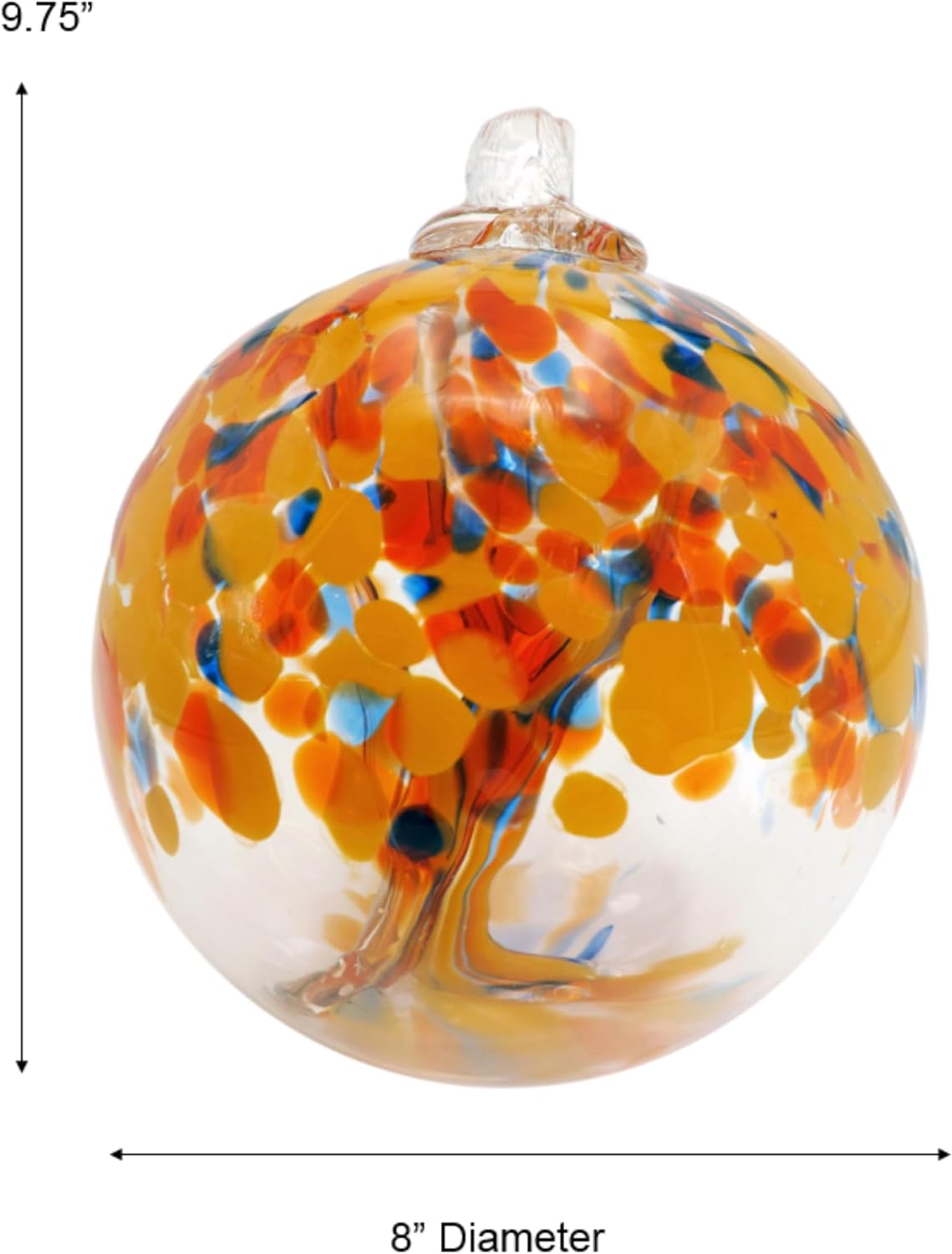 Dale Tiffany Hand Blown Glass, 8" Diameter Aura, Tree of Life Collection, Witch Globe Hanging
