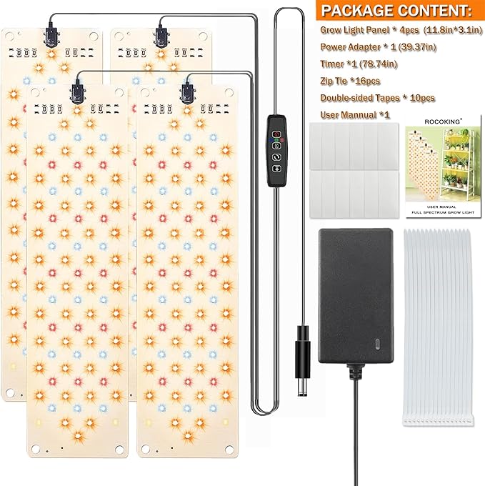Grow Light,40W Ultra-Thin Panel Grow Lights for Indoor Plants ,316LEDs Full Spectrum Grow Lights