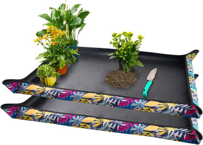 2 PCS 43.5" x 29.5" Extra Large Repotting Mat for Indoor Plants Transplanting and Dirt Control