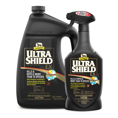 Absorbine UltraShield EX Combo 32oz Sprayer + 128oz Refill Insecticide, Kills & Repels Flies