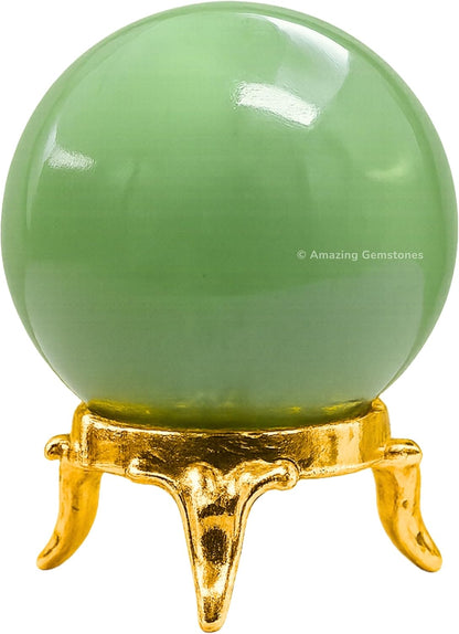 Amazing Gemstone Green Aventurine Crystal Ball with Stand - 2 Inches Crystal Sphere Meditation
