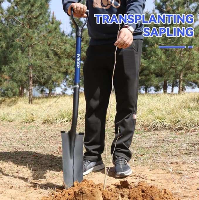 WIKER Spade Shovel,Sharp Shooter Shovel,Shovels for Digging,Planting,Trenching,Gardening,Drain