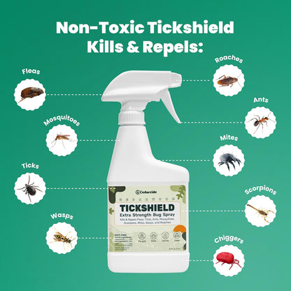 Tickshield Extra-Strength Bug Spray | Our Original Formula with an Extra Kick | for People, Gear, &
